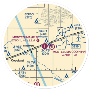 Montezuma Municipal Airport (K17) VFR Sectional Sticker (20 mile)
