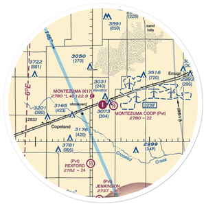 Montezuma Municipal Airport (K17) VFR Sectional Sticker (30 mile)