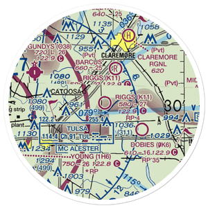 Sam Riggs Airpark (K11) VFR Sectional Sticker (20 mile)