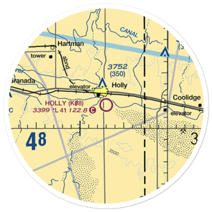 Holly Airport (K08) VFR Sectional Sticker (20 mile)