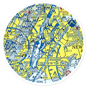 Downtown-Manhattan/Wall St Heliport (JRB) VFR Sectional Sticker (20 mile)