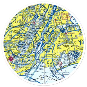 Downtown-Manhattan/Wall St Heliport (JRB) VFR Sectional Sticker (30 mile)