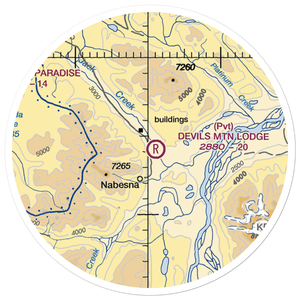 Devils Mountain Lodge Airport (IBN) VFR Sectional Sticker (20 mile)