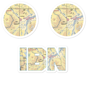 Devils Mountain Lodge Airport (IBN) VFR Sectional Sticker Pack