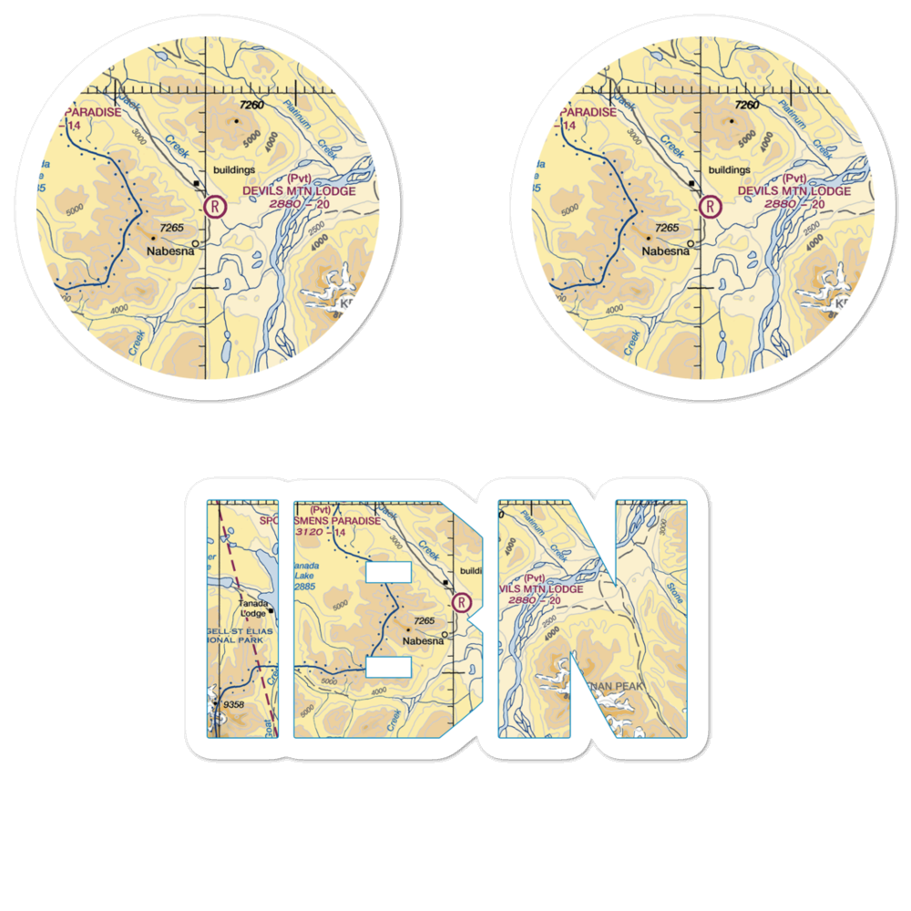 Devils Mountain Lodge Airport (IBN) VFR Sectional Sticker Pack 