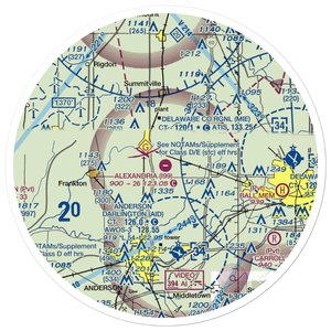 Alexandria Airport (I99) VFR Sectional Sticker (30 mile)