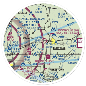 Boonville Airport (I91) VFR Sectional Sticker (20 mile)