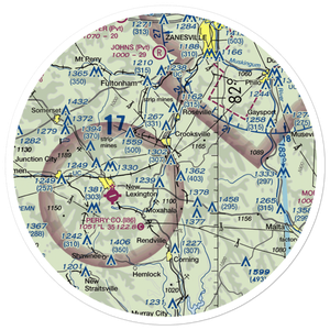 Crooksville Airport (I84) VFR Sectional Sticker (30 mile)