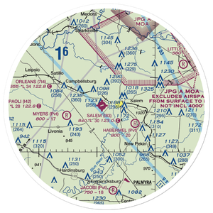 Salem Municipal Airport (I83) VFR Sectional Sticker (30 mile)