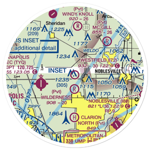 Westfield Airport (I72) VFR Sectional Sticker (20 mile)
