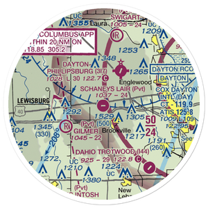Brookville Air-Park Airport (I62) VFR Sectional Sticker (20 mile)
