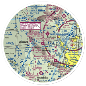 Brookville Air-Park Airport (I62) VFR Sectional Sticker (30 mile)
