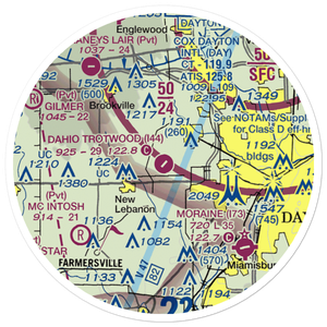 Dahio Trotwood Airport (I44) VFR Sectional Sticker (20 mile)