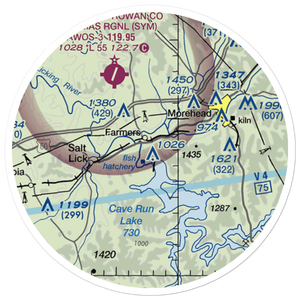 Old Morehead-Rowan County Airport (I32) VFR Sectional Sticker (20 mile)