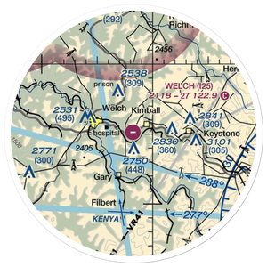 Welch Municipal Airport (I25) VFR Sectional Sticker (20 mile)