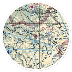 Welch Municipal Airport (I25) VFR Sectional Sticker (30 mile)