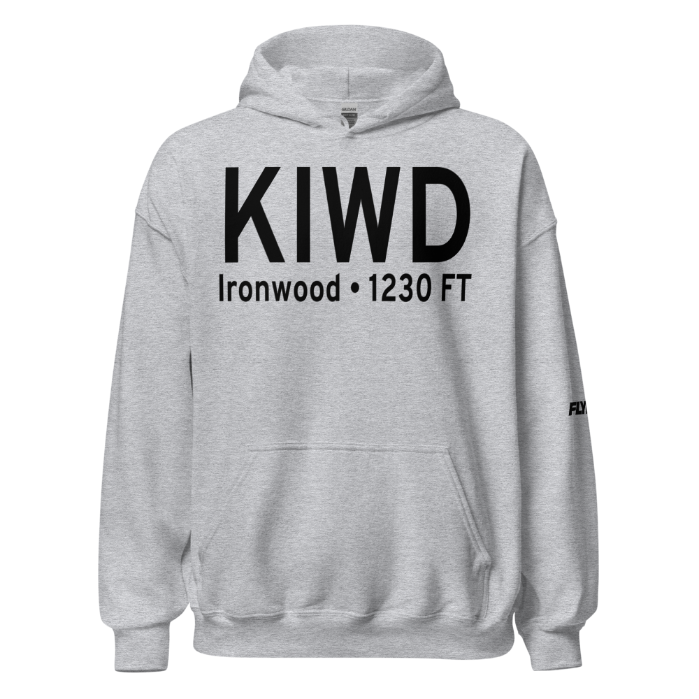 Gogebic Iron County Airport (KIWD) ICAO Hoodie Sweatshirt 