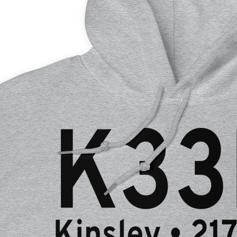 Kinsley Municipal Airport (K33K) ICAO Hoodie Sweatshirt 