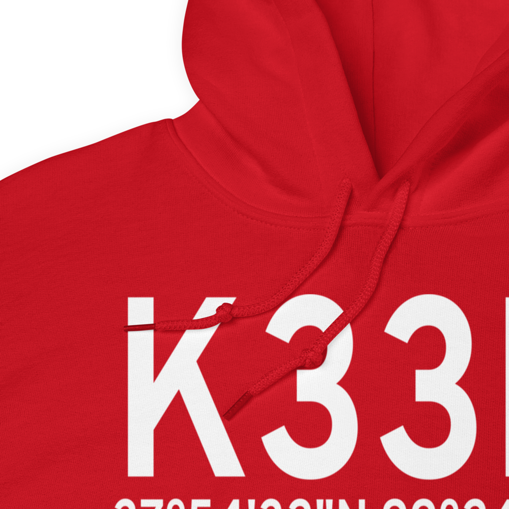 Kinsley Municipal Airport (K33K) ICAO Hoodie Sweatshirt 