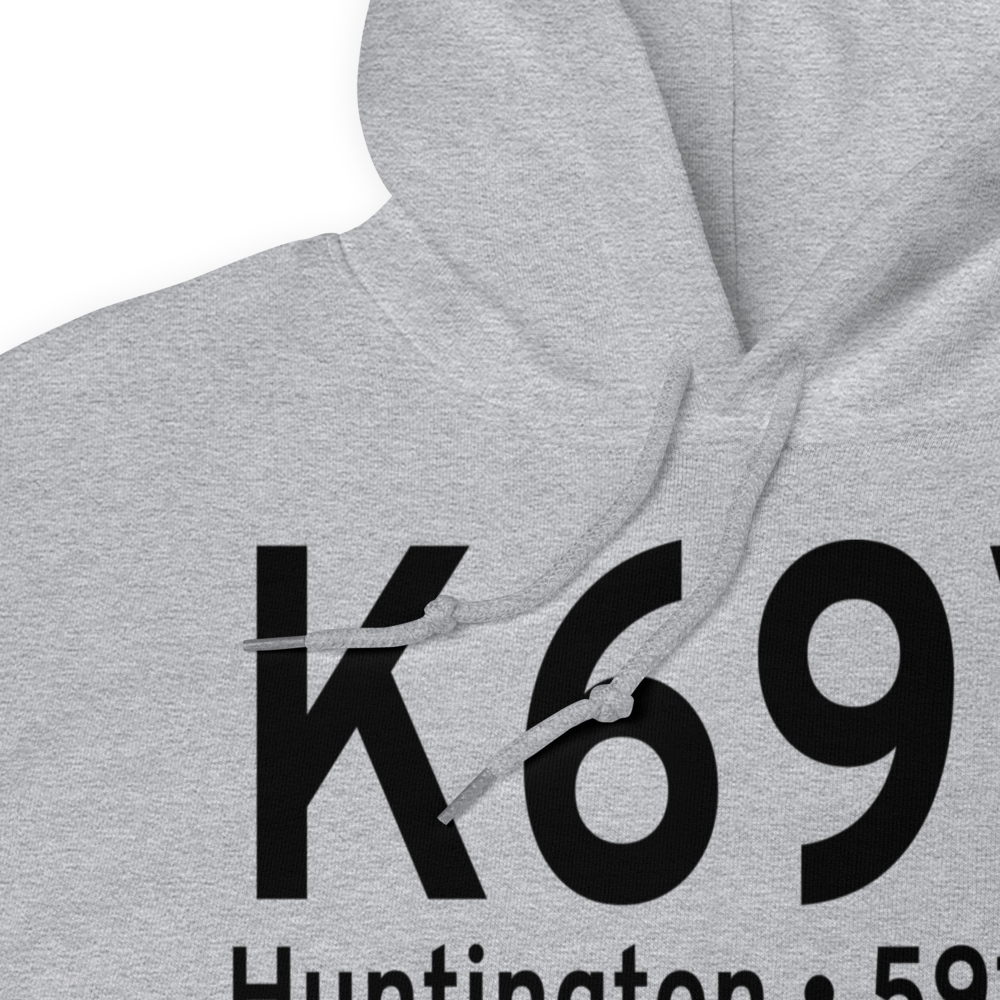 Huntington Municipal Airport (K69V) ICAO Hoodie Sweatshirt 