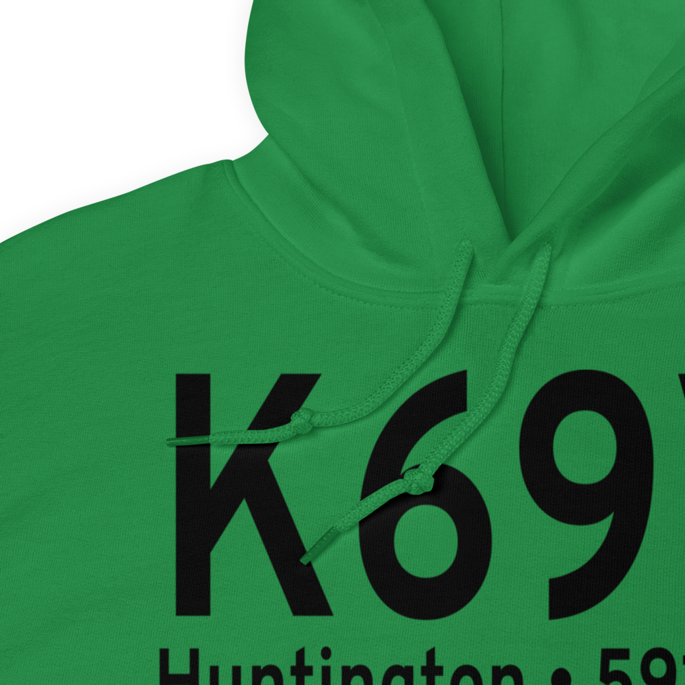 Huntington Municipal Airport (K69V) ICAO Hoodie Sweatshirt 