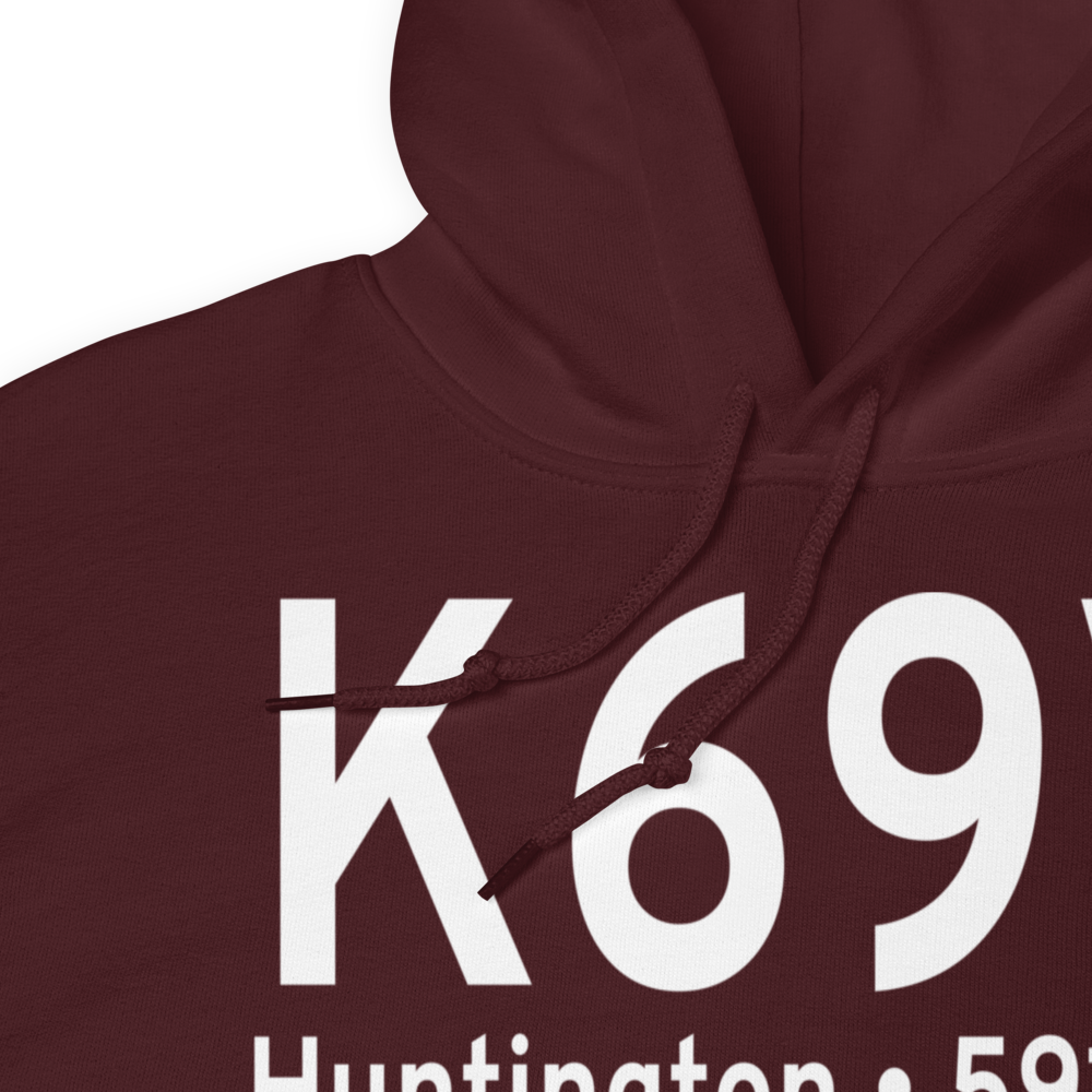 Huntington Municipal Airport (K69V) ICAO Hoodie Sweatshirt 