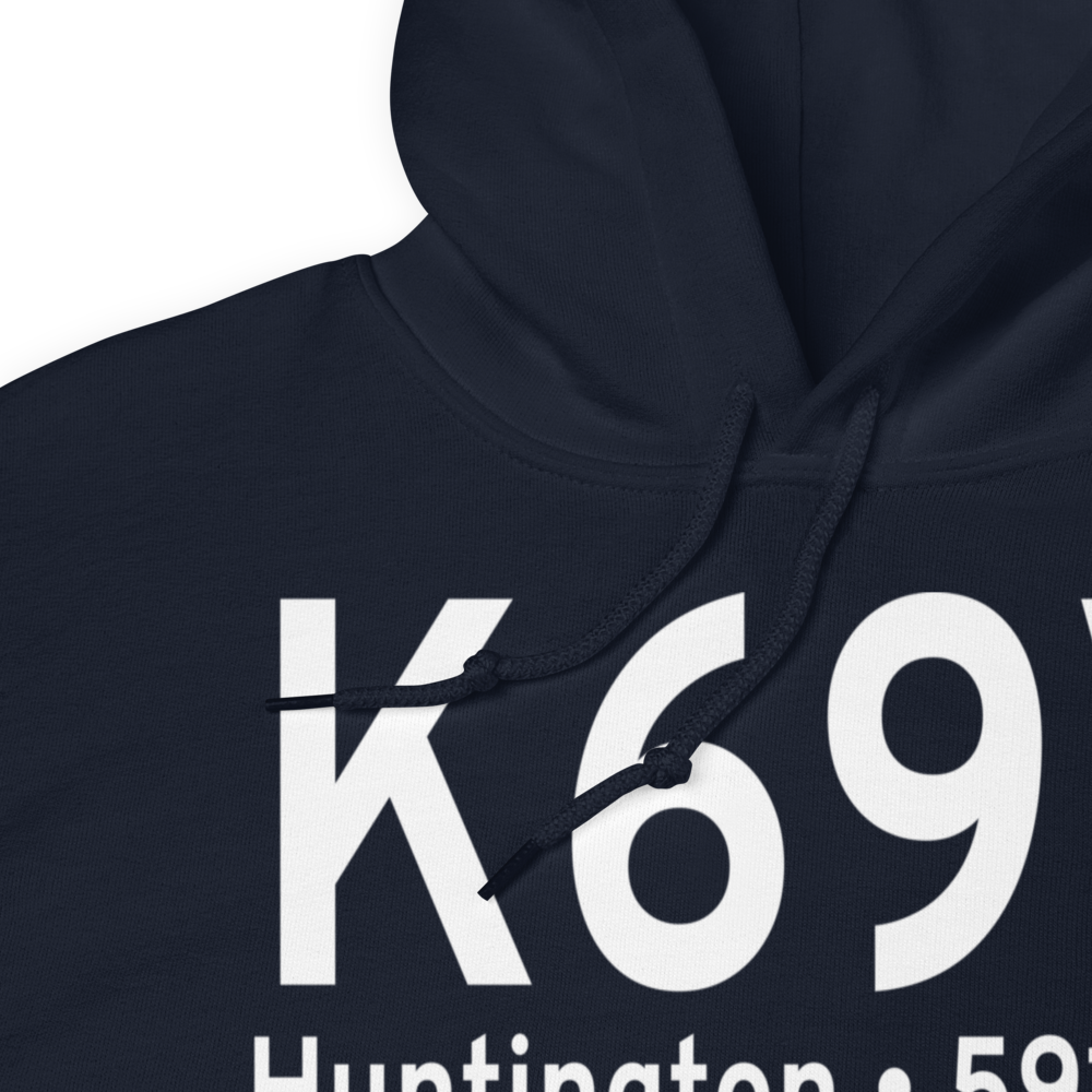 Huntington Municipal Airport (K69V) ICAO Hoodie Sweatshirt 