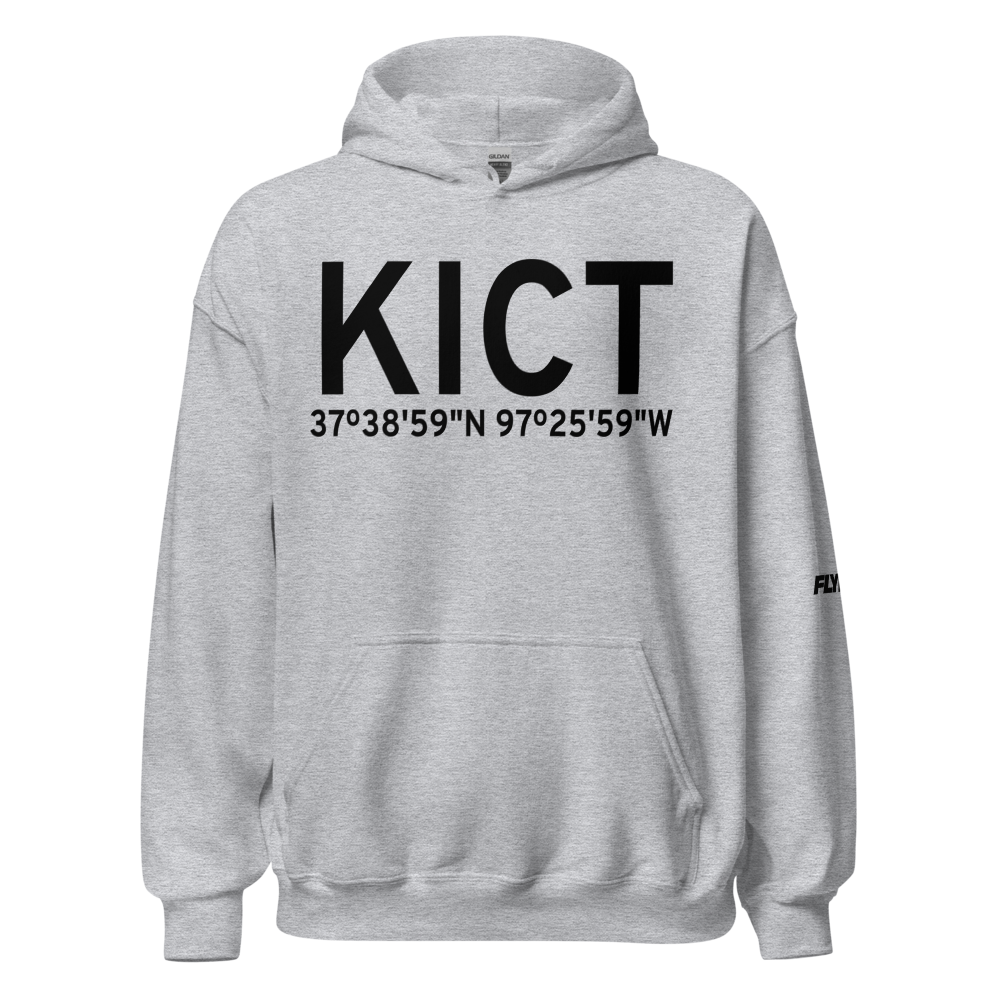 Wichita Eisenhower National Airport (KICT) ICAO Hoodie Sweatshirt 