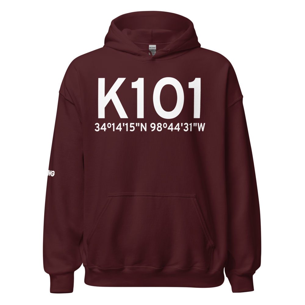 Grandfield Municipal Airport (K1O1) ICAO Hoodie Sweatshirt 