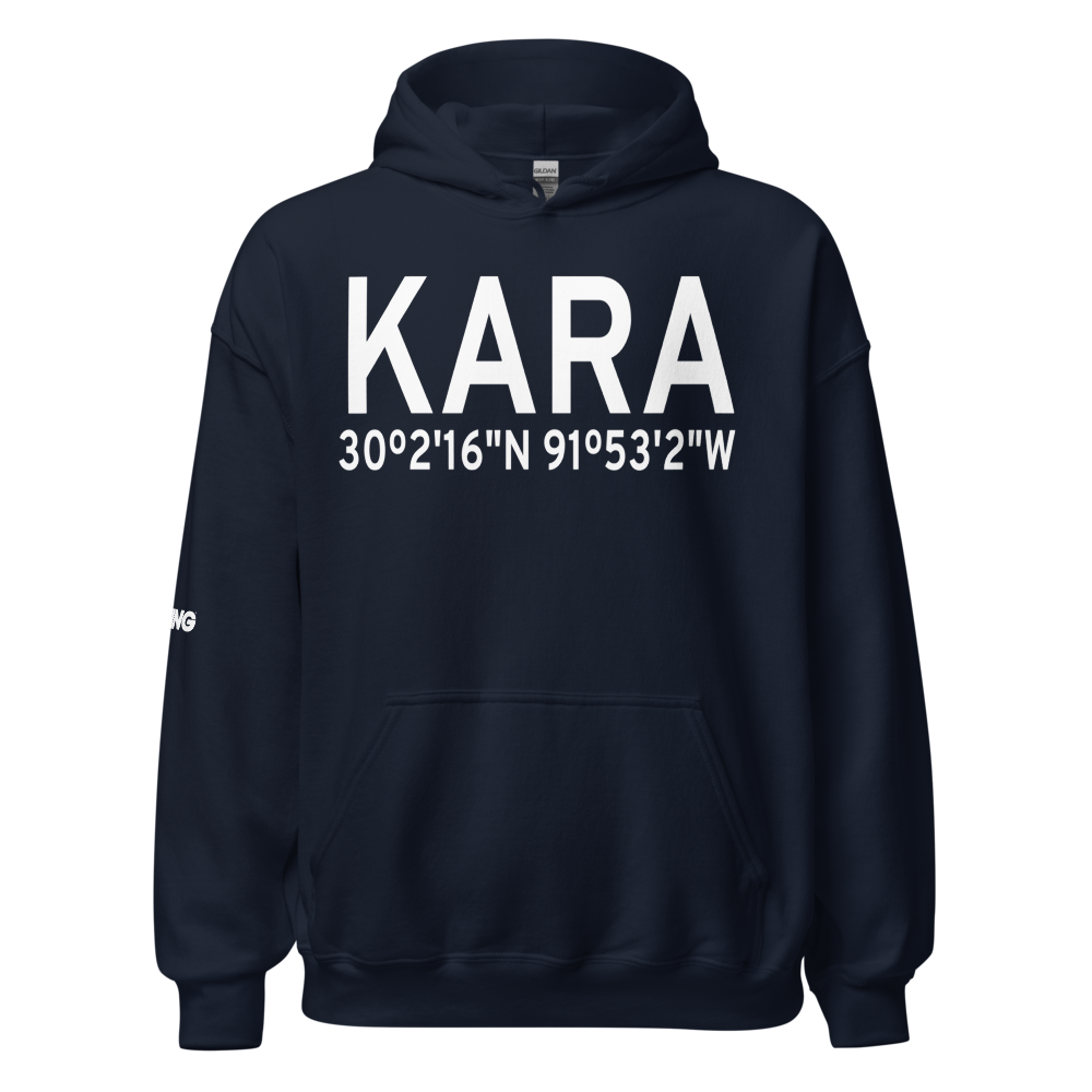Acadiana Regional Airport (KARA) ICAO Hoodie Sweatshirt 