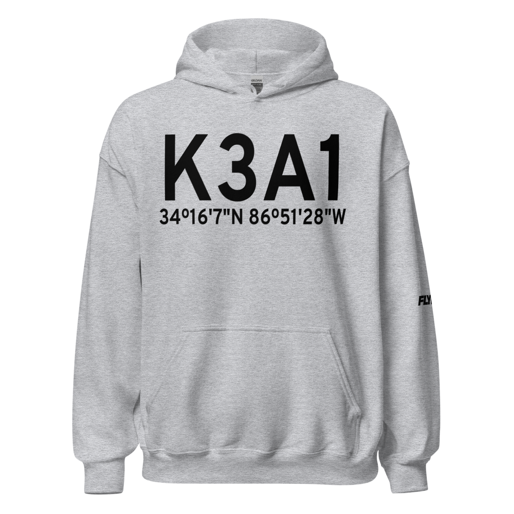 Cullman Regional Airport-Folsom Field (K3A1) ICAO Hoodie Sweatshirt 