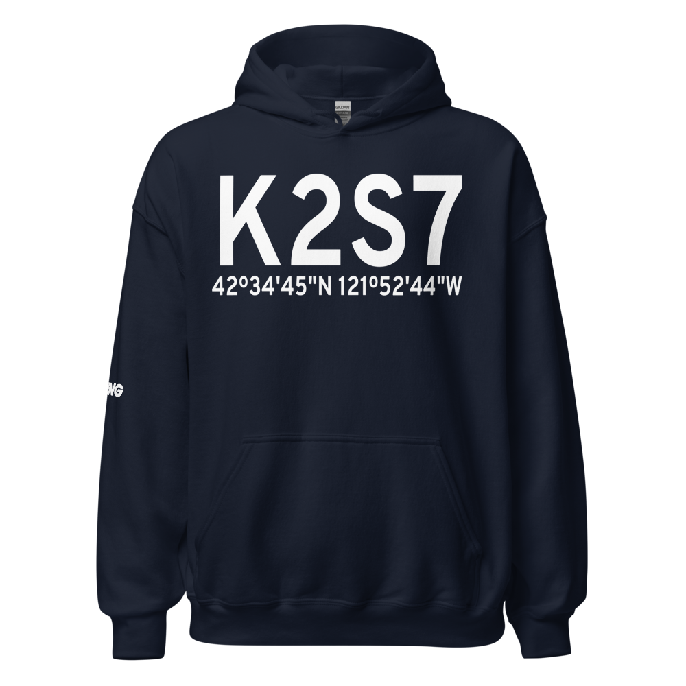 Chiloquin State Airport (K2S7) ICAO Hoodie Sweatshirt 
