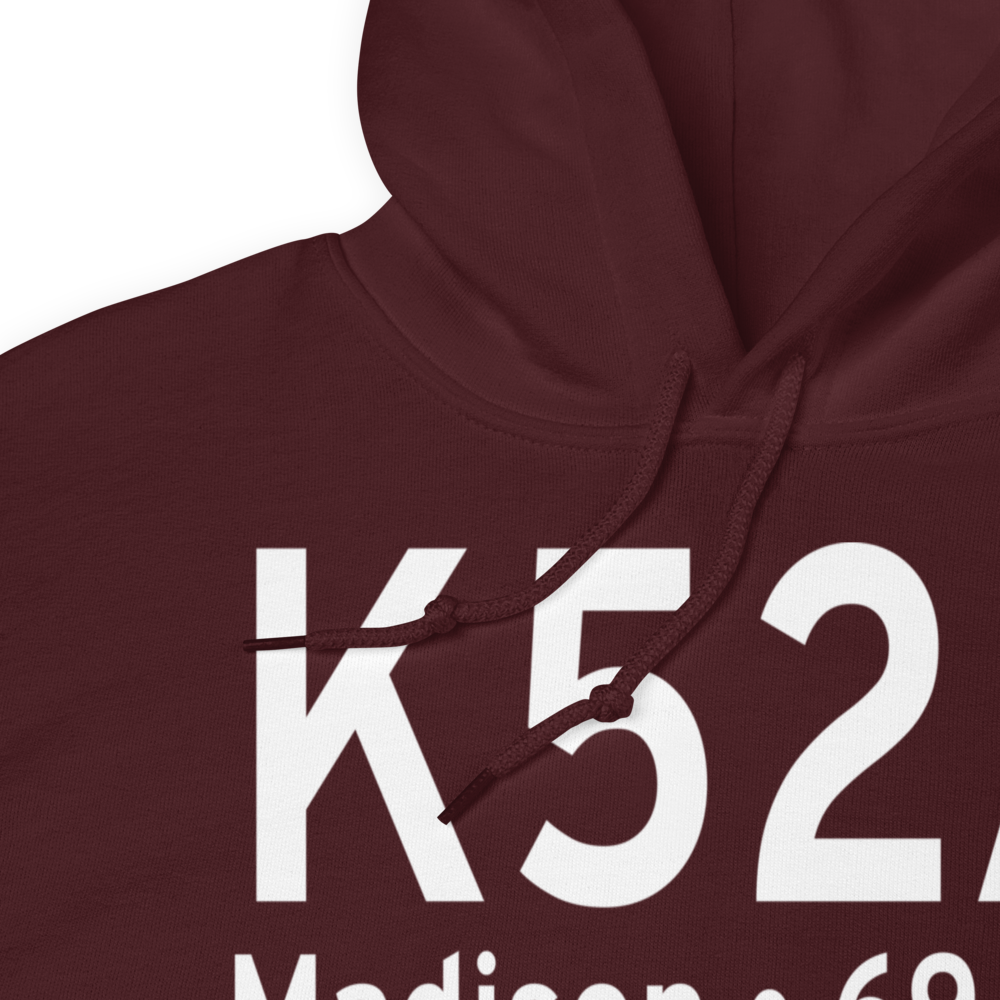 Madison Municipal Airport (K52A) ICAO Hoodie Sweatshirt 