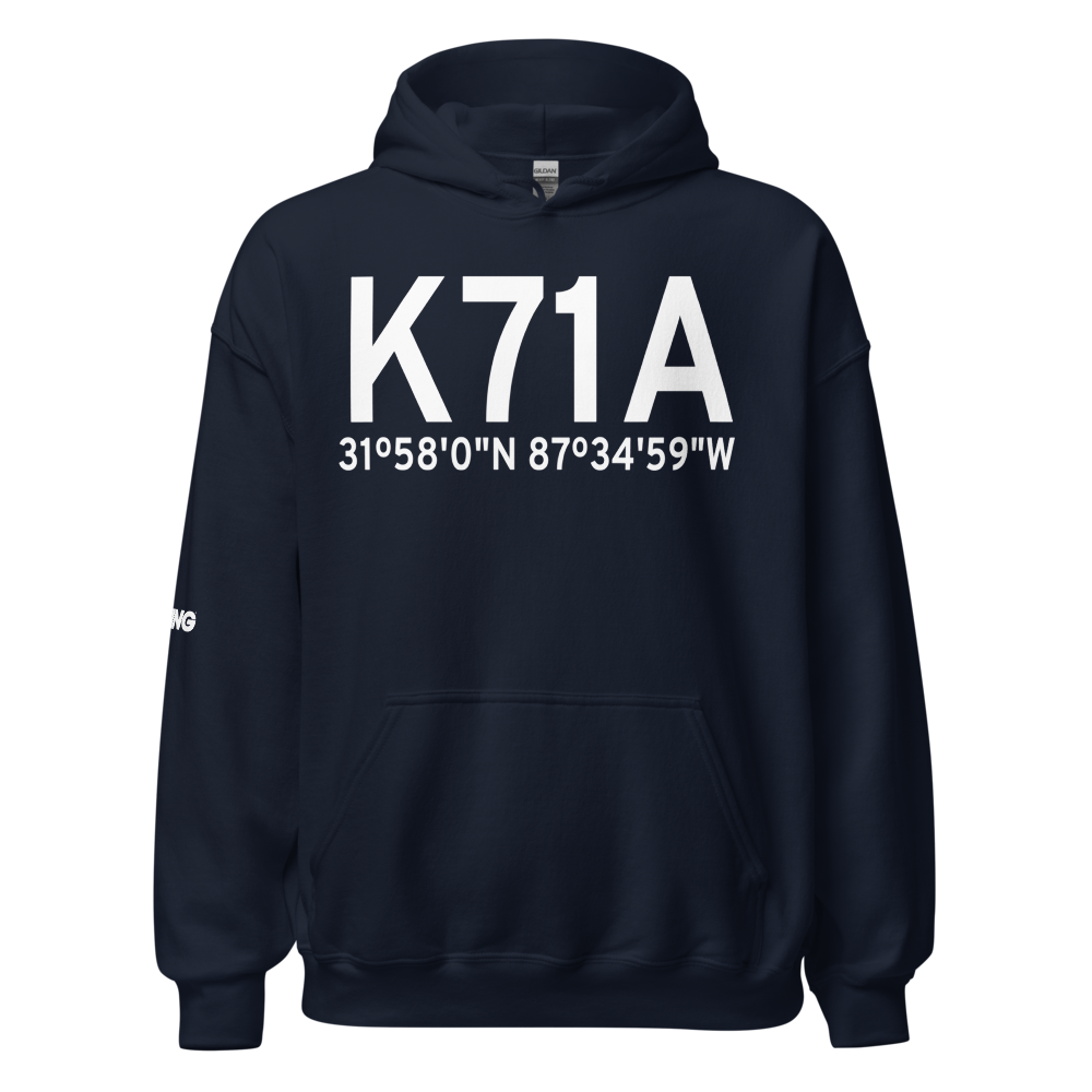 Pine Hill Municipal Airport (K71A) ICAO Hoodie Sweatshirt 