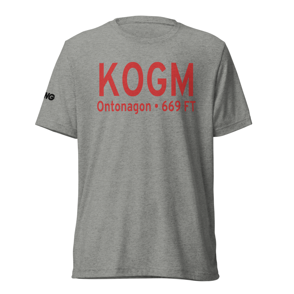 Ontonagon County Schuster Field (KOGM) ICAO Tri-blend T-Shirt 