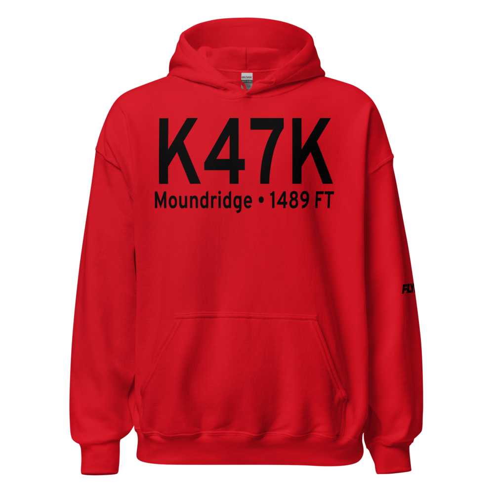 Moundridge Municipal Airport (K47K) ICAO Hoodie Sweatshirt 