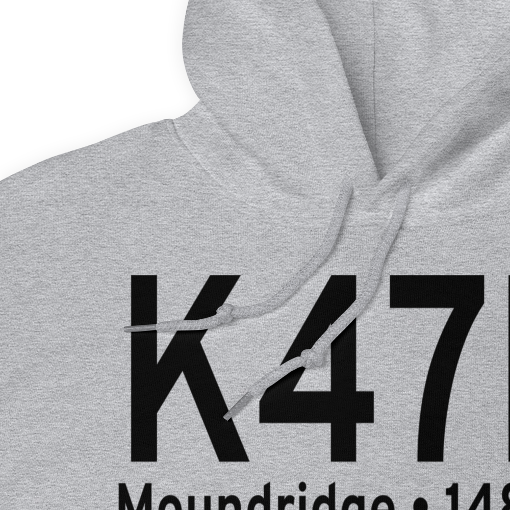 Moundridge Municipal Airport (K47K) ICAO Hoodie Sweatshirt 