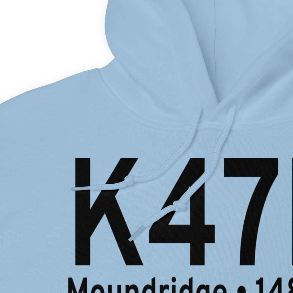 Moundridge Municipal Airport (K47K) ICAO Hoodie Sweatshirt 
