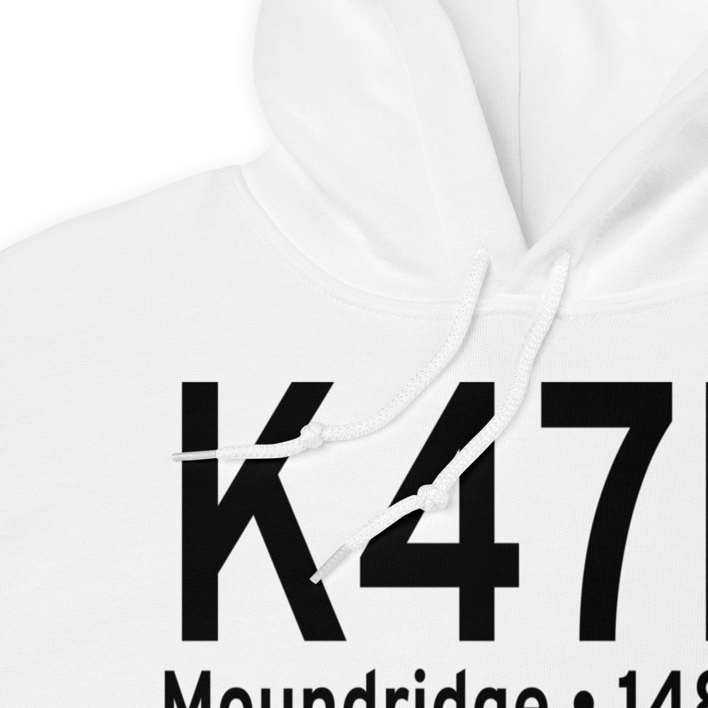 Moundridge Municipal Airport (K47K) ICAO Hoodie Sweatshirt 