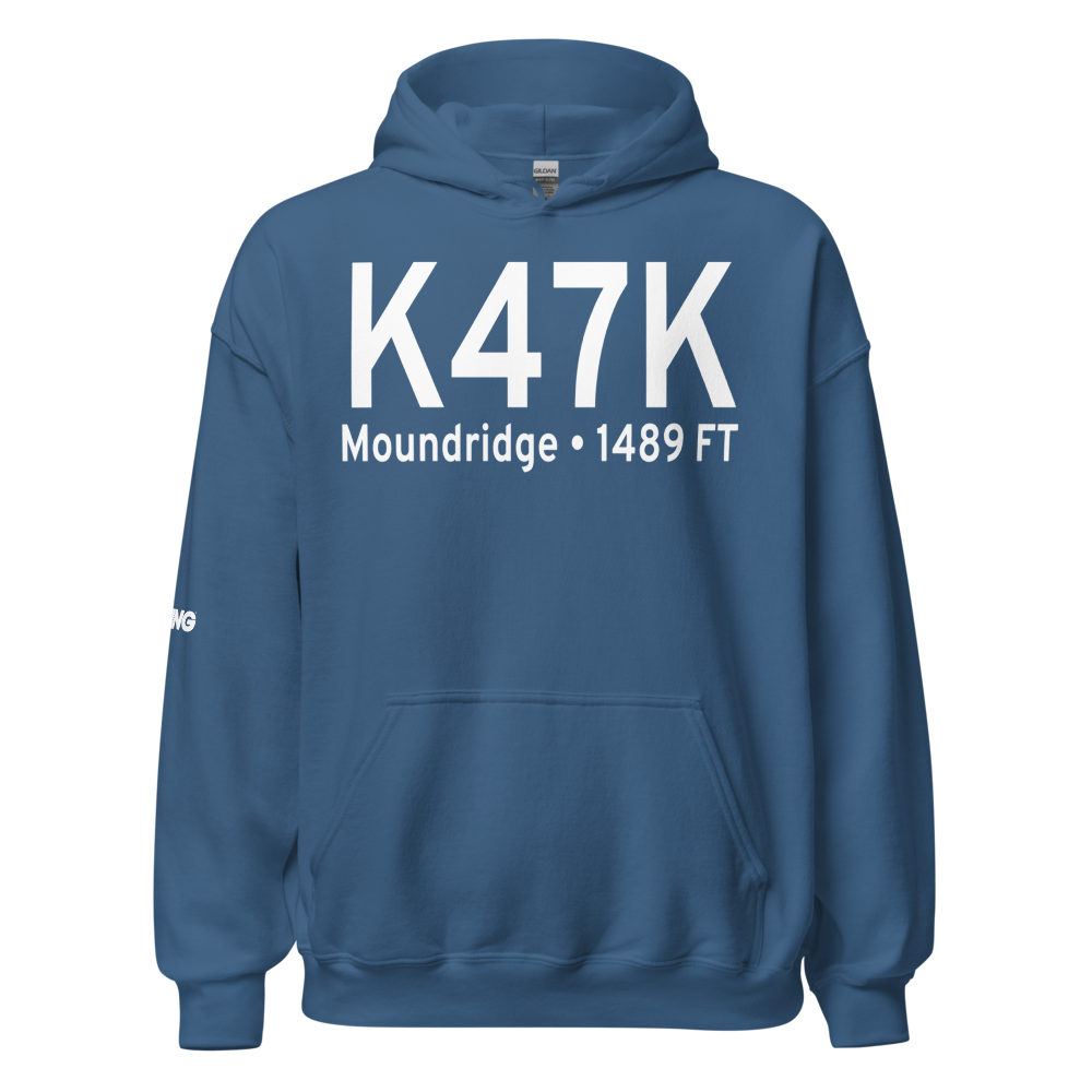 Moundridge Municipal Airport (K47K) ICAO Hoodie Sweatshirt 