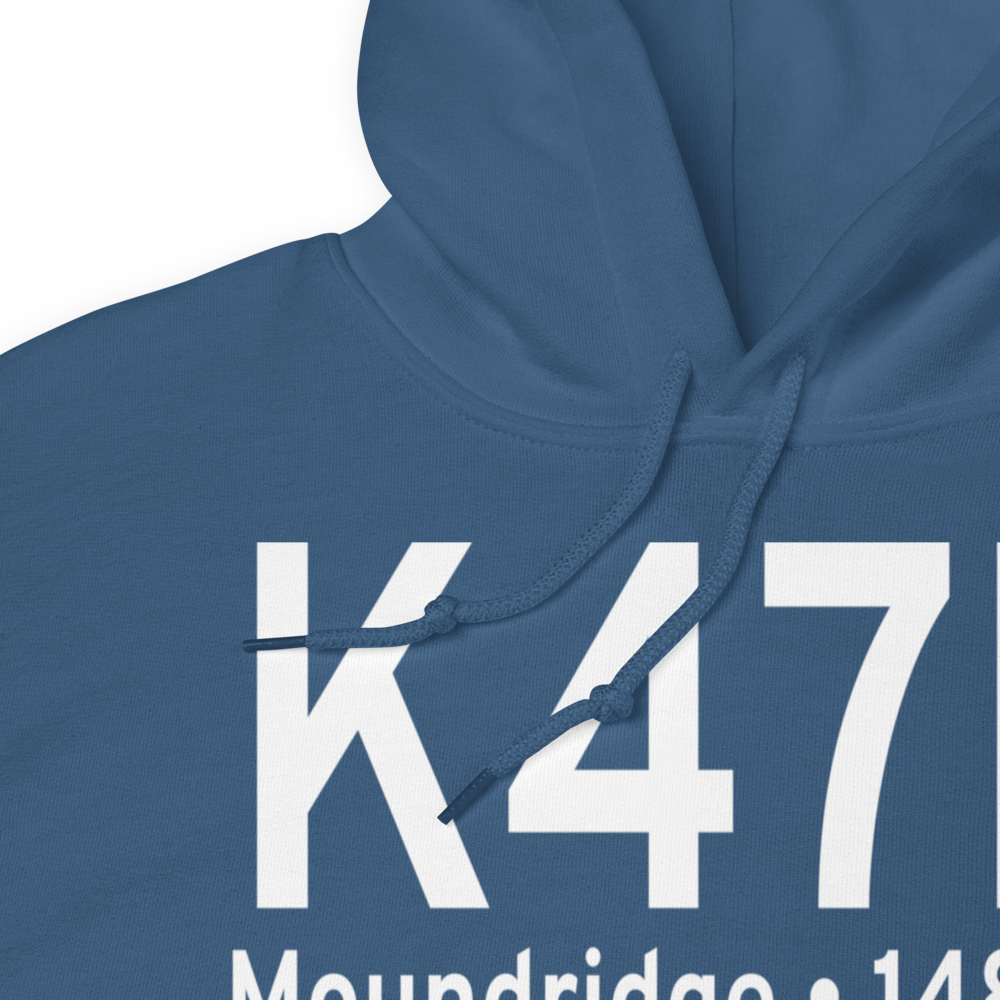 Moundridge Municipal Airport (K47K) ICAO Hoodie Sweatshirt 