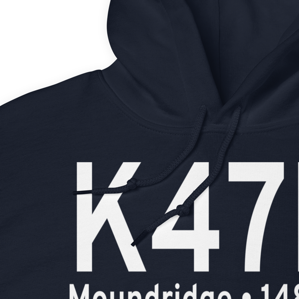 Moundridge Municipal Airport (K47K) ICAO Hoodie Sweatshirt 