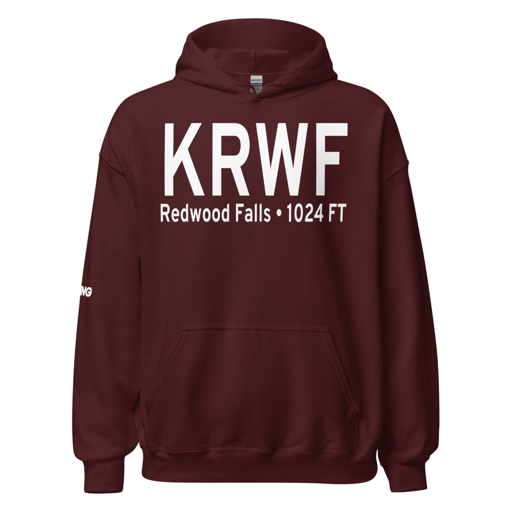 Redwood Falls Municipal Airport (KRWF) ICAO Hoodie Sweatshirt 