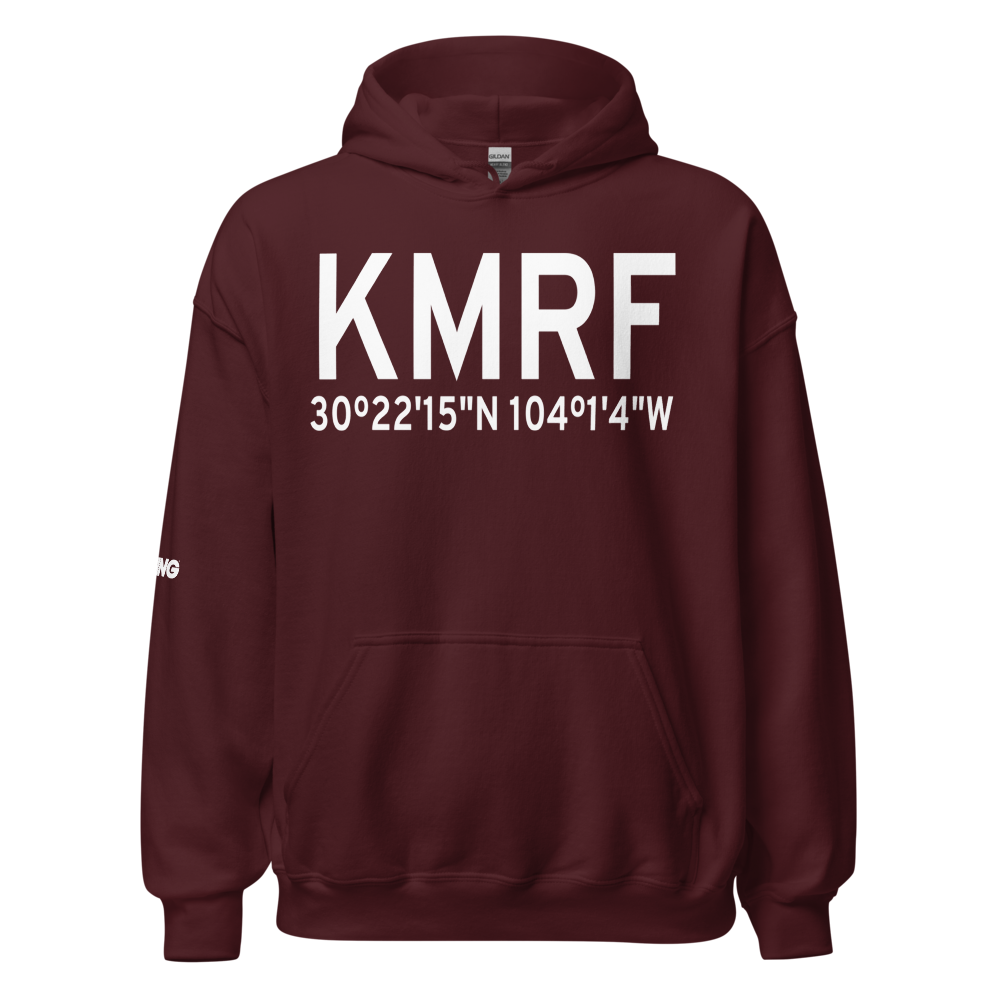 Marfa Municipal Airport (KMRF) ICAO Hoodie Sweatshirt 