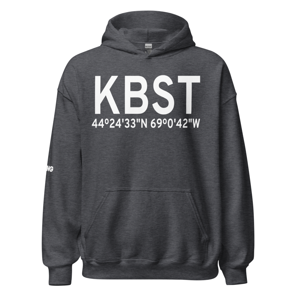 Belfast Municipal Airport (KBST) ICAO Hoodie Sweatshirt 