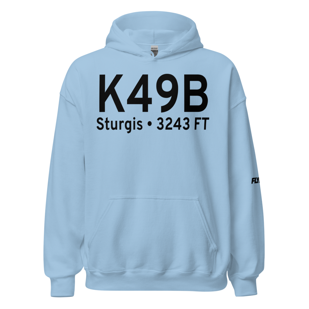 Sturgis Municipal Airport (K49B) ICAO Hoodie Sweatshirt 