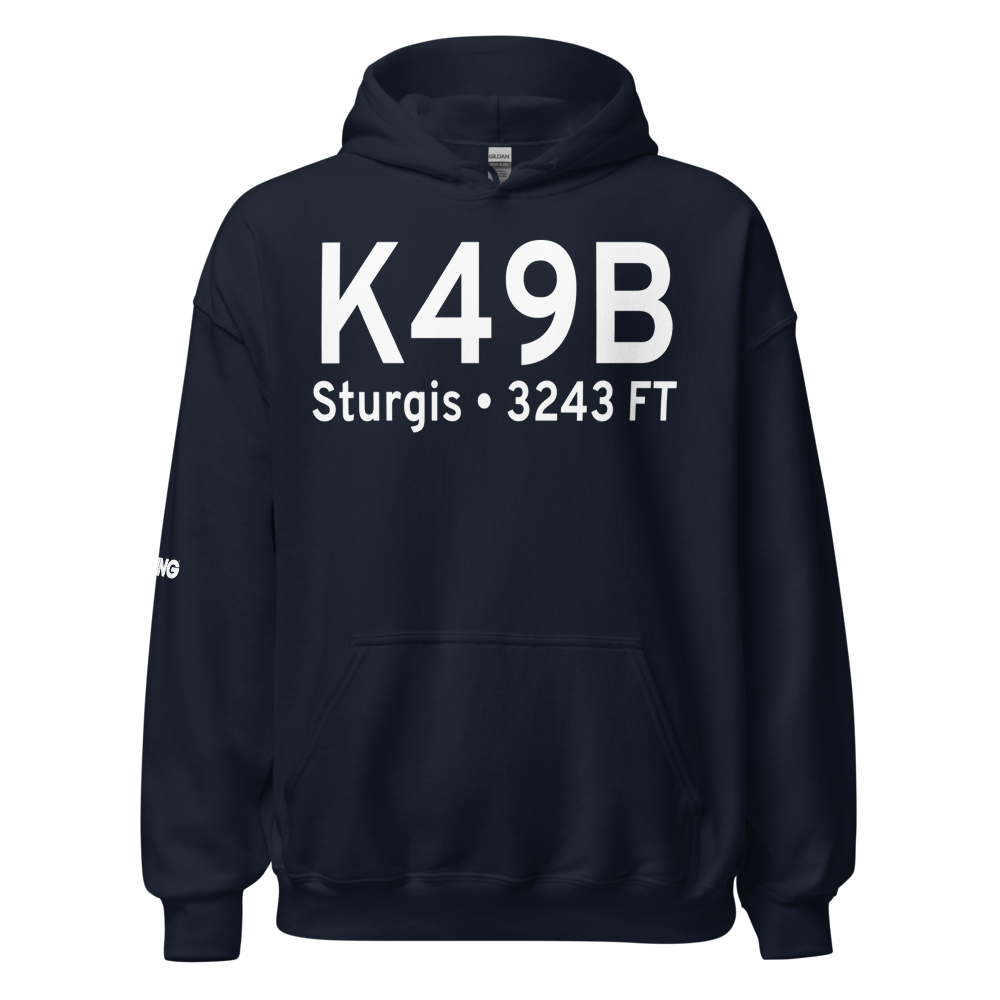 Sturgis Municipal Airport (K49B) ICAO Hoodie Sweatshirt 