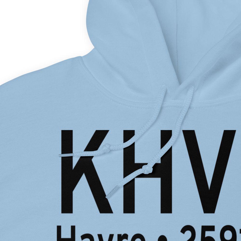 Havre City County Airport (KHVR) ICAO Hoodie Sweatshirt 