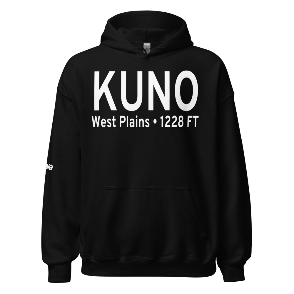 West Plains Municipal Airport (KUNO) ICAO Hoodie Sweatshirt 