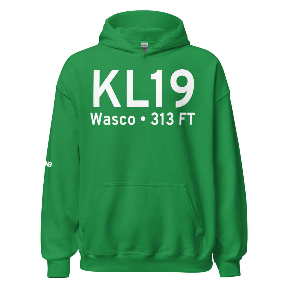 Wasco Kern County Airport (KL19) ICAO Hoodie Sweatshirt 